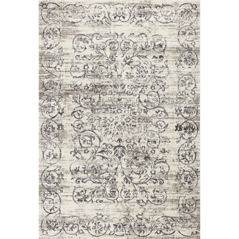 KAS 6511 Crete 9 ft. 6 in. X 13 ft. Area Rug in Ivory/Grey Courtyard